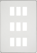 Knightsbridge MLA GDSF009PC Screwless 9G grid faceplate - polished chrome - Knightsbridge MLA - Falcon Electrical UK
