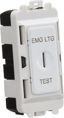 Knightsbridge MLA GDM008MW 20AX DP key module (marked EMG LTG TEST) - matt white - Knightsbridge MLA - Falcon Electrical UK