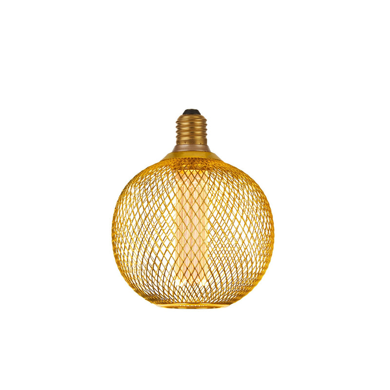 Searchlight 16003GO Wire Mesh Effect Globe Lamp - Gold Metal - Searchlight - Falcon Electrical UK