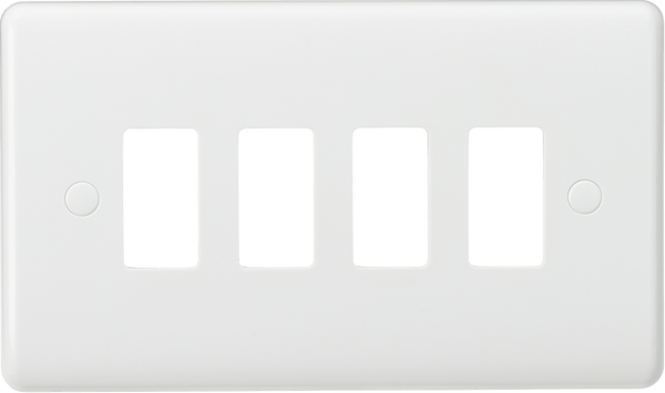 Knightsbridge MLA CUG4 Curved edge 4G grid faceplate - Knightsbridge MLA - Falcon Electrical UK