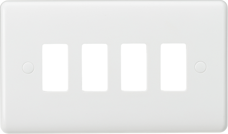 Knightsbridge MLA CUG4 Curved edge 4G grid faceplate - Knightsbridge MLA - Falcon Electrical UK