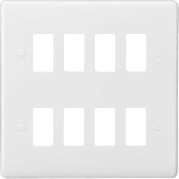 Knightsbridge MLA CUG8 Curved edge 8G grid faceplate - Knightsbridge MLA - Falcon Electrical UK