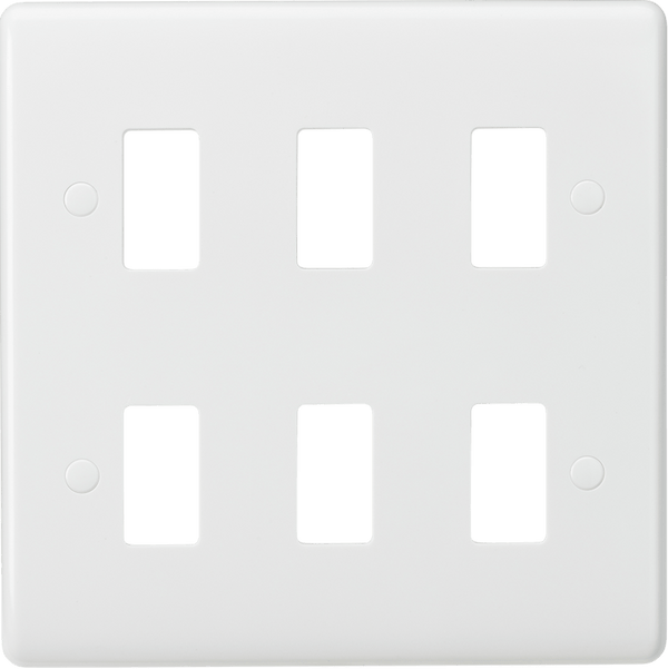 Knightsbridge MLA CUG6 Curved edge 6G grid faceplate - Knightsbridge MLA - Falcon Electrical UK
