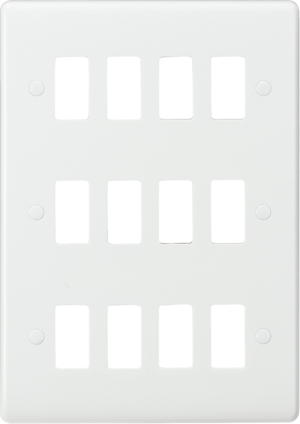 Knightsbridge MLA CUG12 Curved edge 12G grid faceplate - Knightsbridge MLA - Falcon Electrical UK