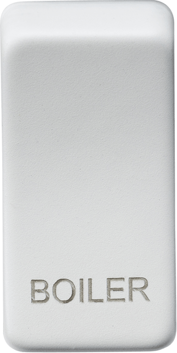 Knightsbridge MLA GDBOILMW Switch cover "marked BOILER" - matt white - Knightsbridge MLA - Falcon Electrical UK