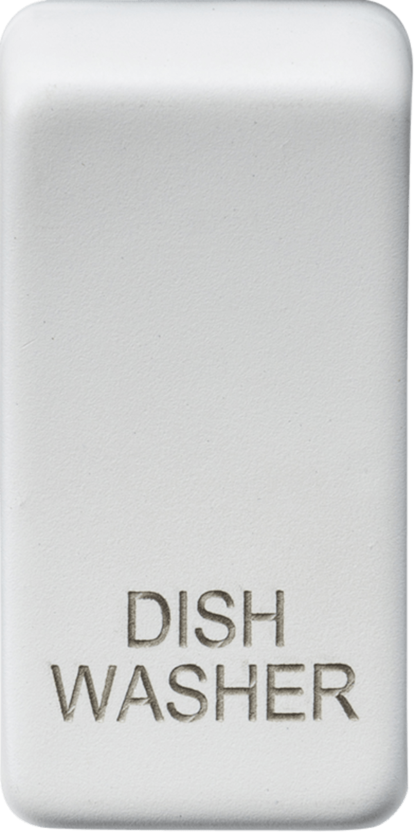 Knightsbridge MLA GDDISHMW Switch cover "marked DISHWASHER" - matt white - Knightsbridge MLA - Falcon Electrical UK