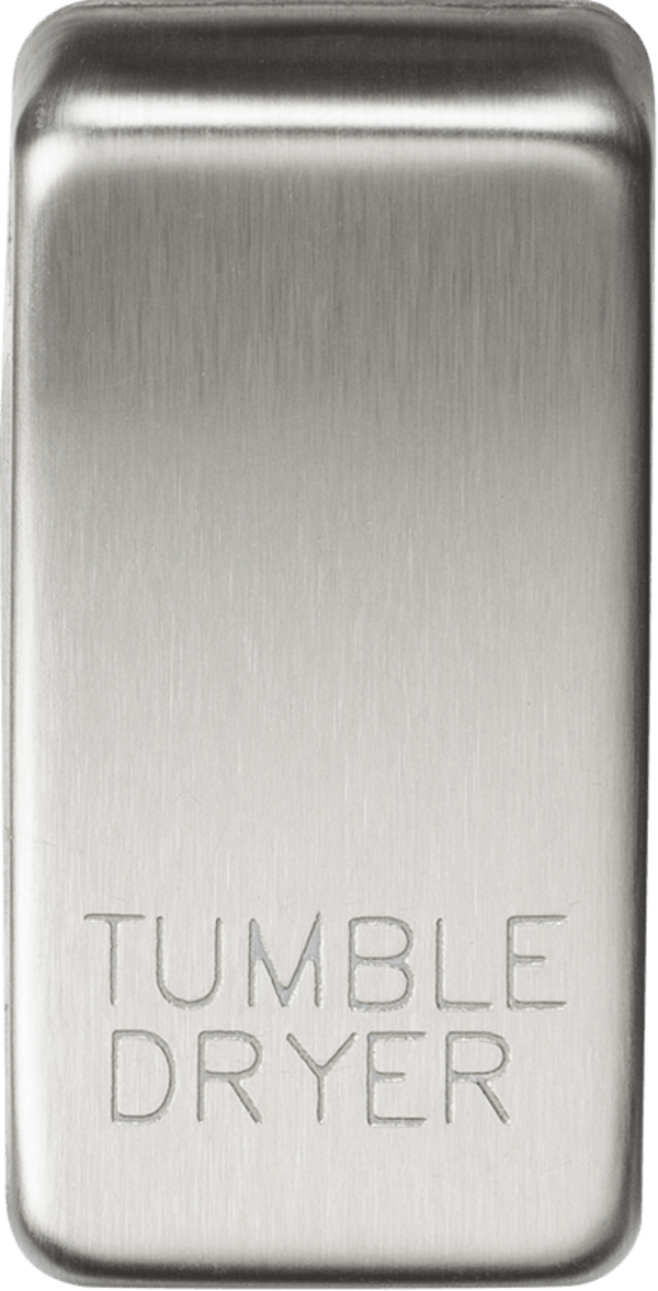 Knightsbridge MLA GDDRYBC Switch cover "marked TUMBLE DRYER" - brushed chrome - Knightsbridge MLA - Falcon Electrical UK