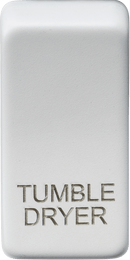 Knightsbridge MLA GDDRYMW Switch cover "marked TUMBLE DRYER" - matt white - Knightsbridge MLA - Falcon Electrical UK