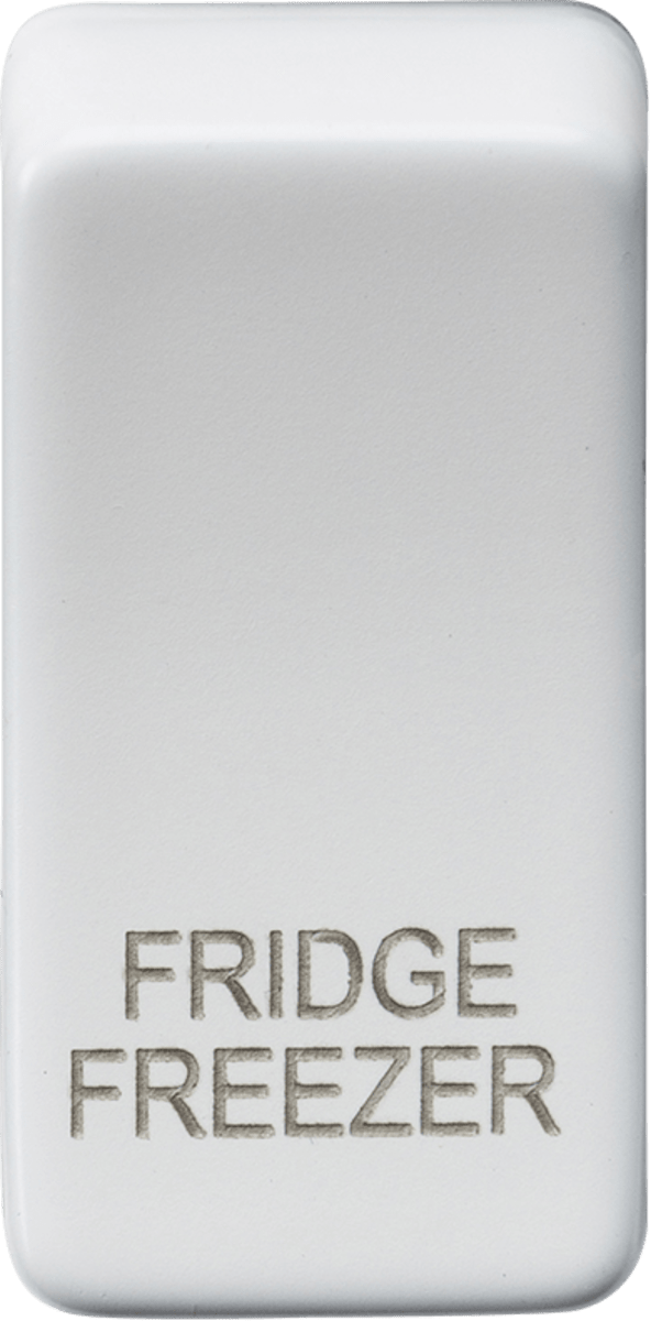 Knightsbridge MLA GDFRIDMW Switch cover "marked FRIDGE/FREEZER" - matt white - Knightsbridge MLA - Falcon Electrical UK