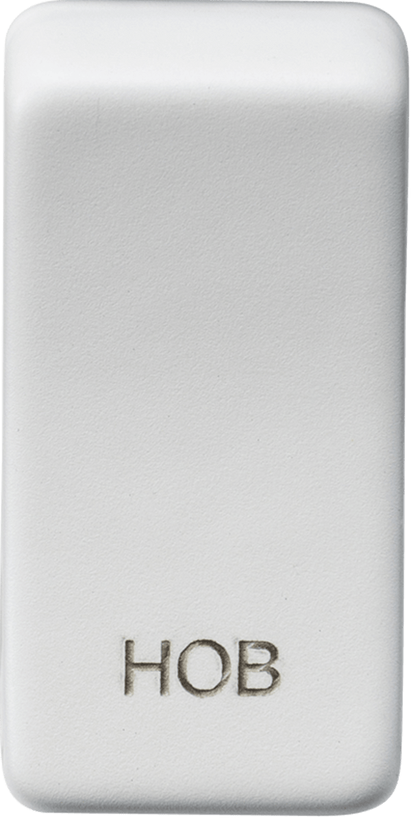 Knightsbridge MLA GDHOBMW Switch cover "marked HOB" - matt white - Knightsbridge MLA - Falcon Electrical UK