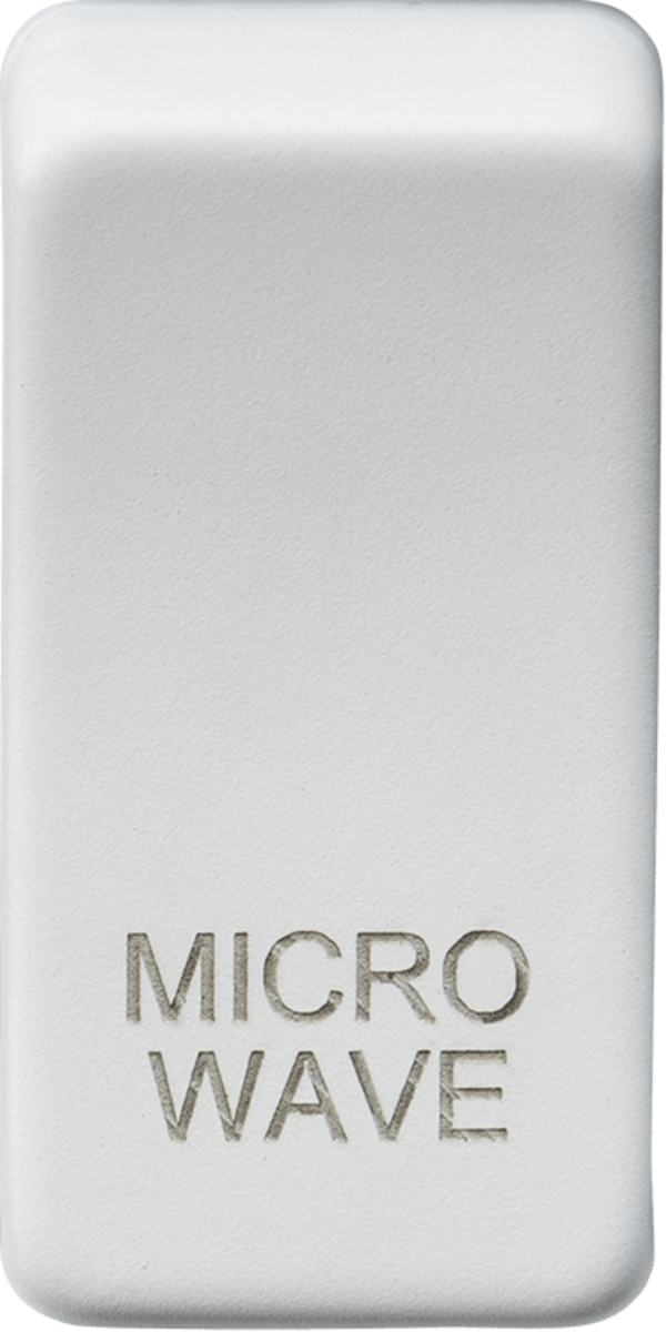 Knightsbridge MLA GDMICROMW Switch cover "marked MICROWAVE" - matt white - Knightsbridge MLA - Falcon Electrical UK