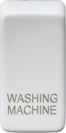Knightsbridge MLA GDWASHMW Switch cover "marked WASHING MACHINE" - matt white - Knightsbridge MLA - Falcon Electrical UK