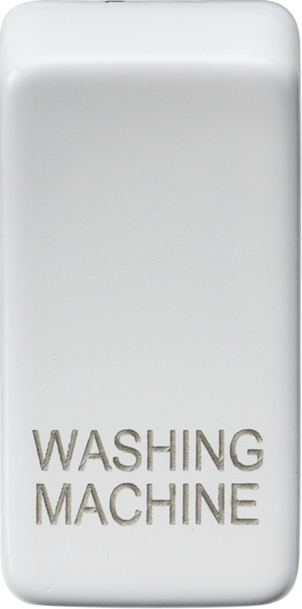 Knightsbridge MLA GDWASHMW Switch cover "marked WASHING MACHINE" - matt white - Knightsbridge MLA - Falcon Electrical UK