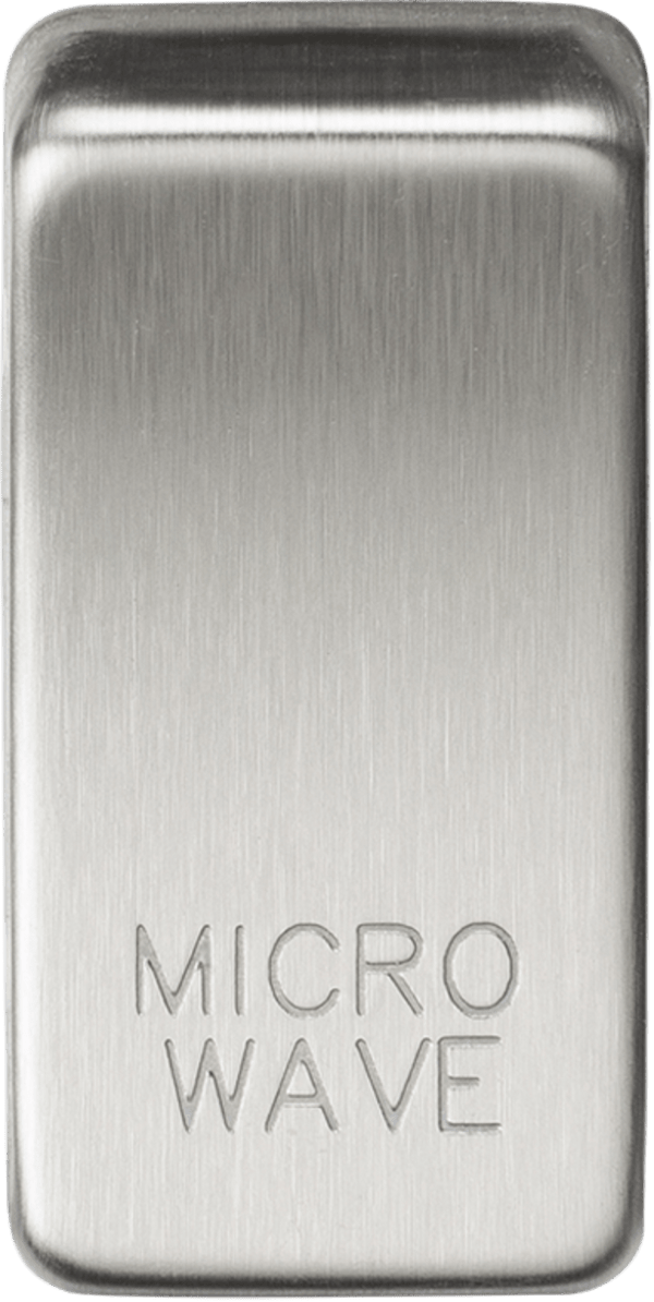 Knightsbridge MLA GDMICROBC Switch cover "marked MICROWAVE" - brushed chrome - Knightsbridge MLA - Falcon Electrical UK