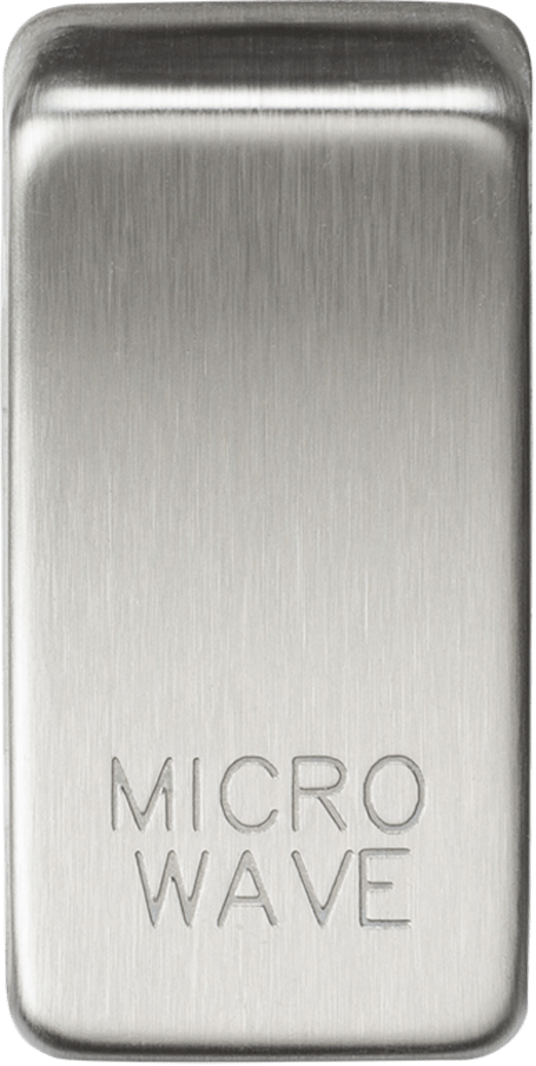 Knightsbridge MLA GDMICROBC Switch cover "marked MICROWAVE" - brushed chrome - Knightsbridge MLA - Falcon Electrical UK