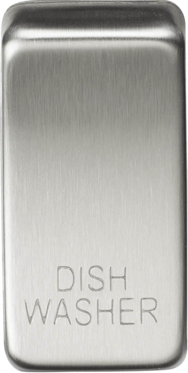 Knightsbridge MLA GDDISHBC Switch cover "marked DISHWASHER" - brushed chrome - Knightsbridge MLA - Falcon Electrical UK