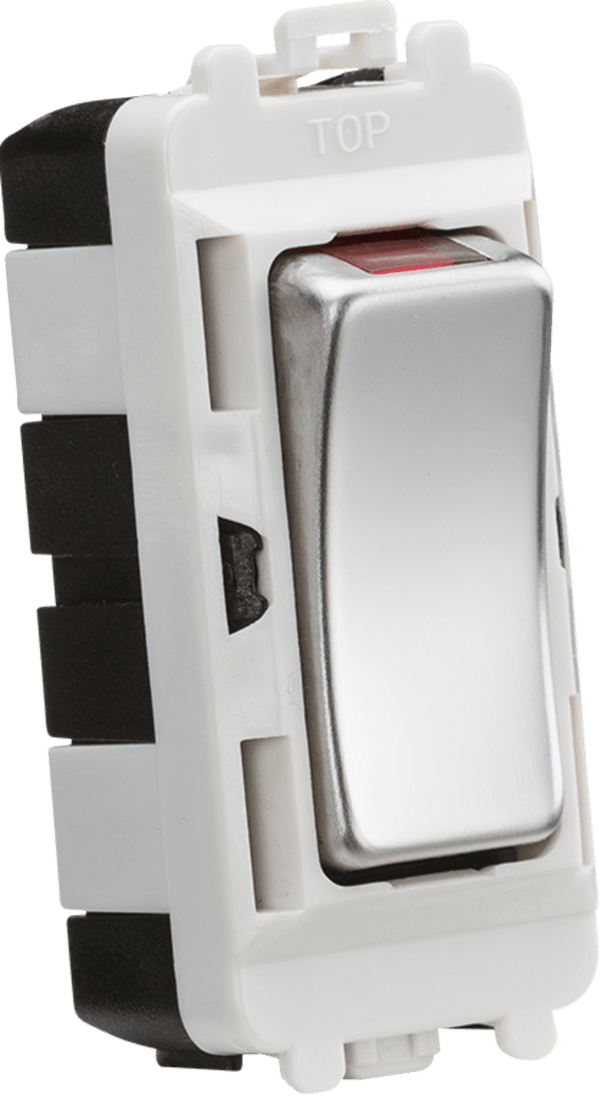 Knightsbridge MLA GDM003PC 20AX DP module with LED indicator - polished chrome - Knightsbridge MLA - Falcon Electrical UK