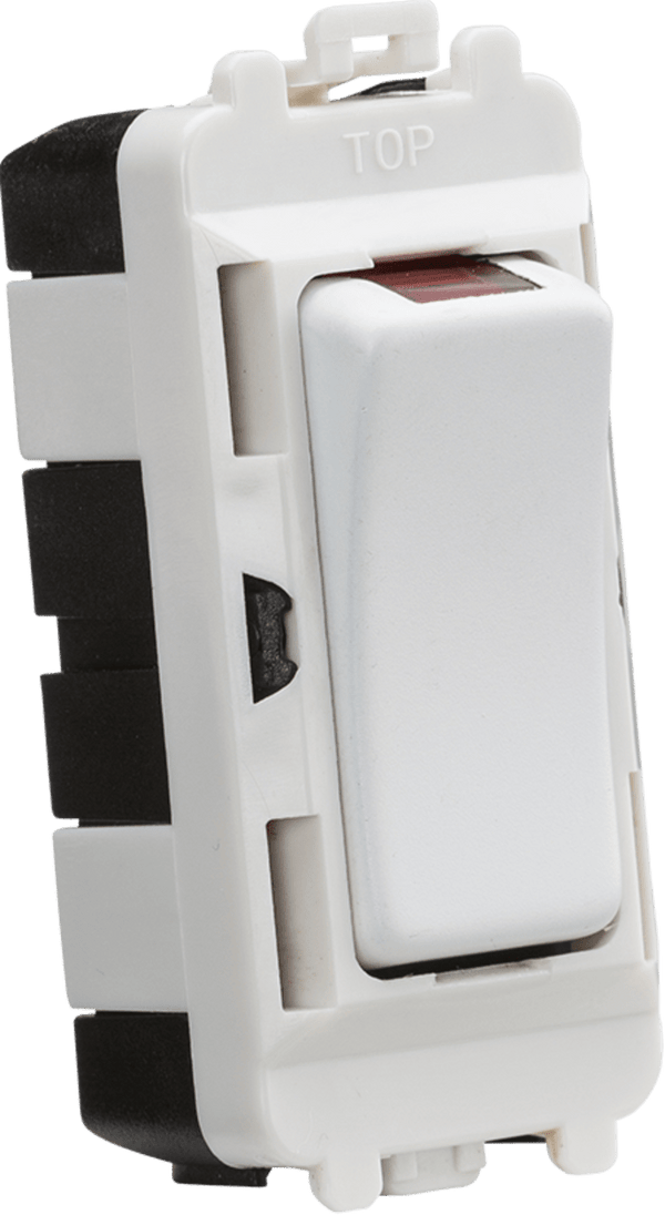 Knightsbridge MLA GDM003MW 20AX DP module with LED indicator - matt white - Knightsbridge MLA - Falcon Electrical UK