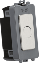 Knightsbridge MLA GDM014BC 1G 1-way 10-200W (10-100W LED) trailing edge dimmer (Press Type) - brushed chrome - Knightsbridge MLA - Falcon Electrical UK