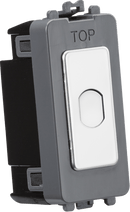 Knightsbridge MLA GDM014PC 1G 1-way 10-200W (10-100W LED) trailing edge dimmer (Press Type) - polished chrome - Knightsbridge MLA - Falcon Electrical UK