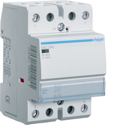 Hager ESC240 40A, 2-NO Contactor - Hager - Falcon Electrical UK
