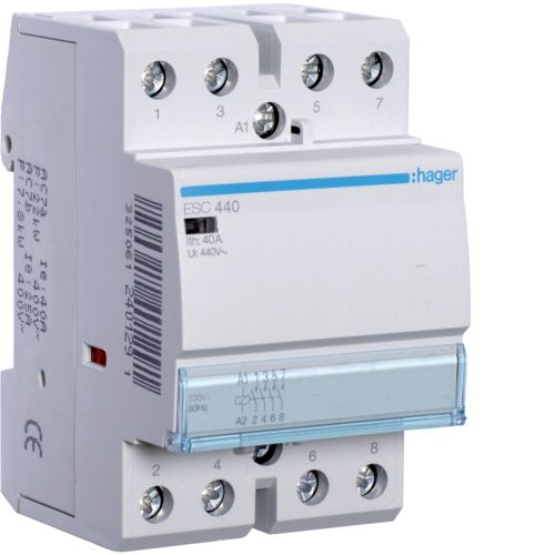 Hager ESC440 40A, 4-NO Contactor - Hager - Falcon Electrical UK