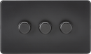 Knightsbridge MLA SF2183MBB Screwless 3G 2-way 10-200W (5-150W LED) trailing edge dimmer - Matt Black - Knightsbridge MLA - Falcon Electrical UK