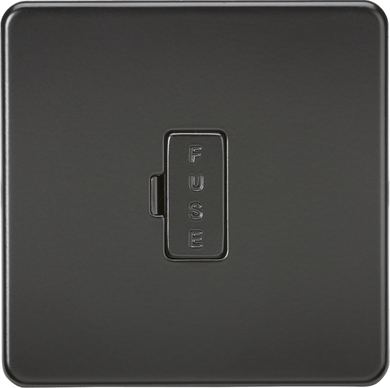 Knightsbridge MLA SF6000MBB Screwless 13A Fused Spur Unit - Matt Black - Knightsbridge MLA - Falcon Electrical UK
