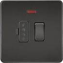 Knightsbridge MLA SF6300NMBB Screwless 13A Switched Fused Spur Unit with Neon - Matt Black - Knightsbridge MLA - Falcon Electrical UK
