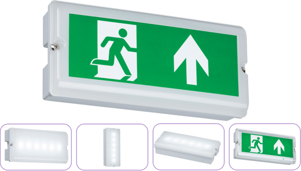 Knightsbridge MLA EMLED2A 230V IP65 3W LED Emergency Bulkhead (maintained/ non-maintained) - Knightsbridge MLA - Falcon Electrical UK
