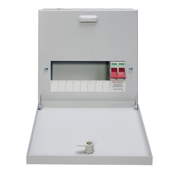 Crabtree 18SN08L 8-Way 125A Surface 1P+N Distribution Board c-w Switch Disconnector - Crabtree - Falcon Electrical UK