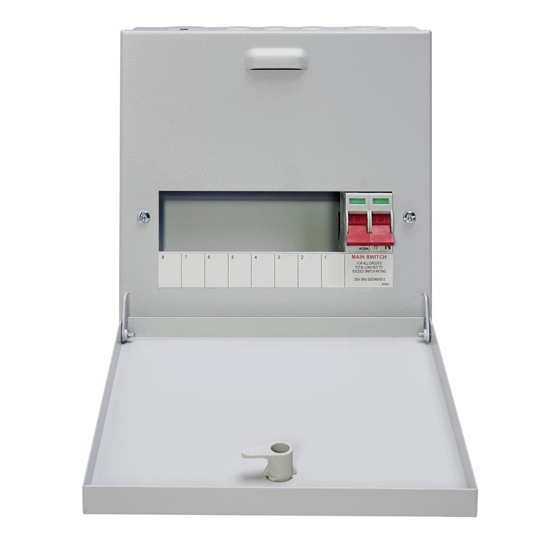 Crabtree 18SN08L 8-Way 125A Surface 1P+N Distribution Board c-w Switch Disconnector - Crabtree - Falcon Electrical UK