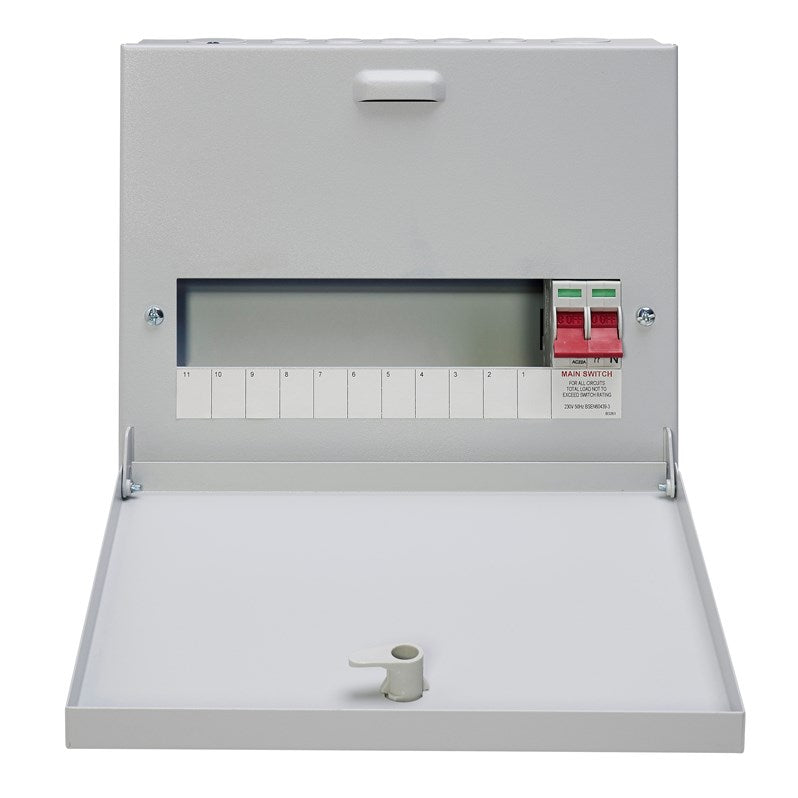Crabtree 18SN11L 11-Way 125A Surface 1P+N Distribution Board c-w Switch Disconnector - Crabtree - Falcon Electrical UK