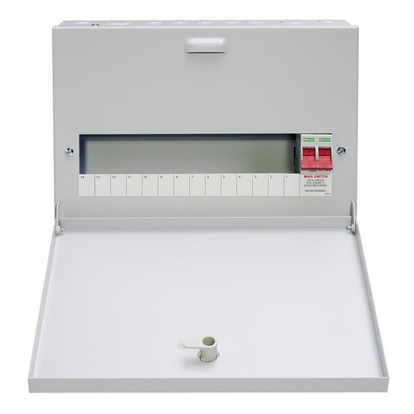 Crabtree 18SN14L 14-Way 125A Surface 1P+N Distribution Board c-w Switch Disconnector - Crabtree - Falcon Electrical UK