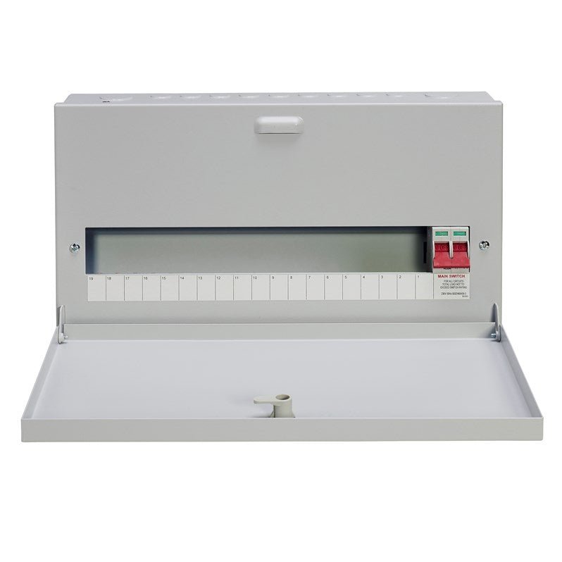 Crabtree 18SN19L 19-Way 125A Surface 1P+N Distribution Board c-w Switch Disconnector - Crabtree - Falcon Electrical UK