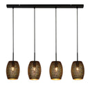 Searchlight 19231-4BGO Laser 4Lt Bar Pendant - Black Laser Cut Metal - Searchlight - Falcon Electrical UK