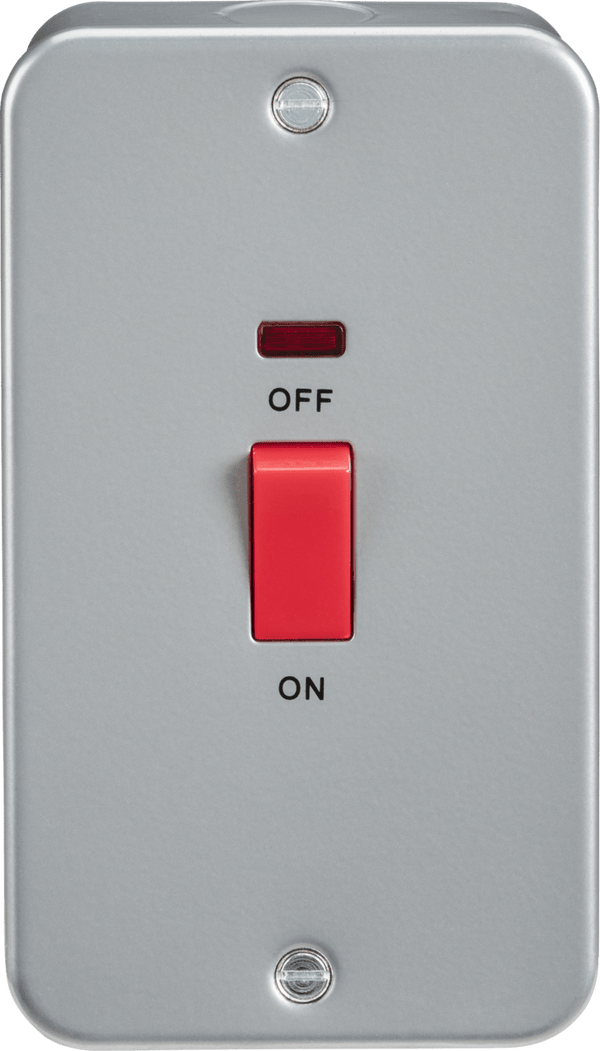 Knightsbridge MLA M8332N Metal Clad 45A DP Switch with Neon - Large Plate - Knightsbridge MLA - Falcon Electrical UK