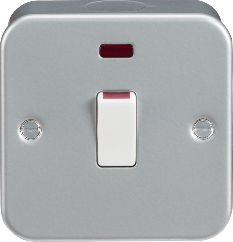 Knightsbridge MLA M8341N Metal Clad 20A 1G DP Switch with Neon - Knightsbridge MLA - Falcon Electrical UK