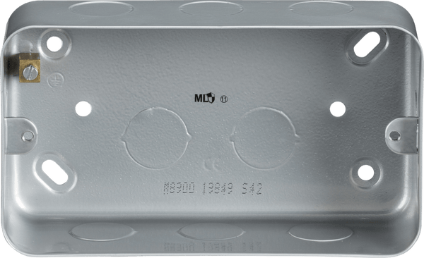 Knightsbridge MLA M8900 Metal Clad 2G Back Box - Knightsbridge MLA - Falcon Electrical UK