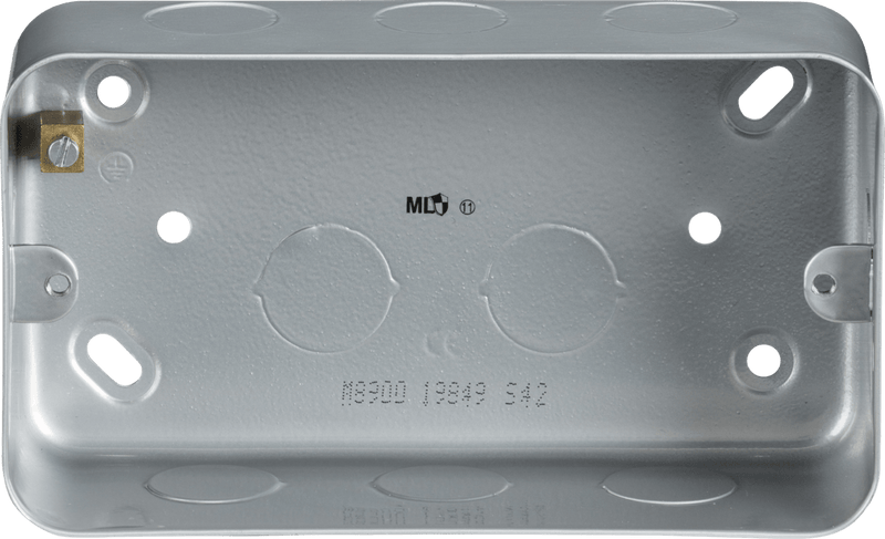 Knightsbridge MLA M8900 Metal Clad 2G Back Box - Knightsbridge MLA - Falcon Electrical UK