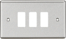 Knightsbridge MLA GDCL3BC 3G Grid Faceplate - Rounded Edge Brushed Chrome - Knightsbridge MLA - Falcon Electrical UK