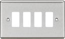 Knightsbridge MLA GDCL4BC 4G Grid Faceplate - Rounded Edge Brushed Chrome - Knightsbridge MLA - Falcon Electrical UK