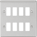 Knightsbridge MLA GDCL8BC 8G Grid Faceplate - Rounded Edge Brushed Chrome - Knightsbridge MLA - Falcon Electrical UK