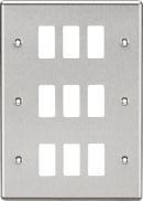 Knightsbridge MLA GDCL9BC 9G Grid Faceplate - Rounded Edge Brushed Chrome - Knightsbridge MLA - Falcon Electrical UK