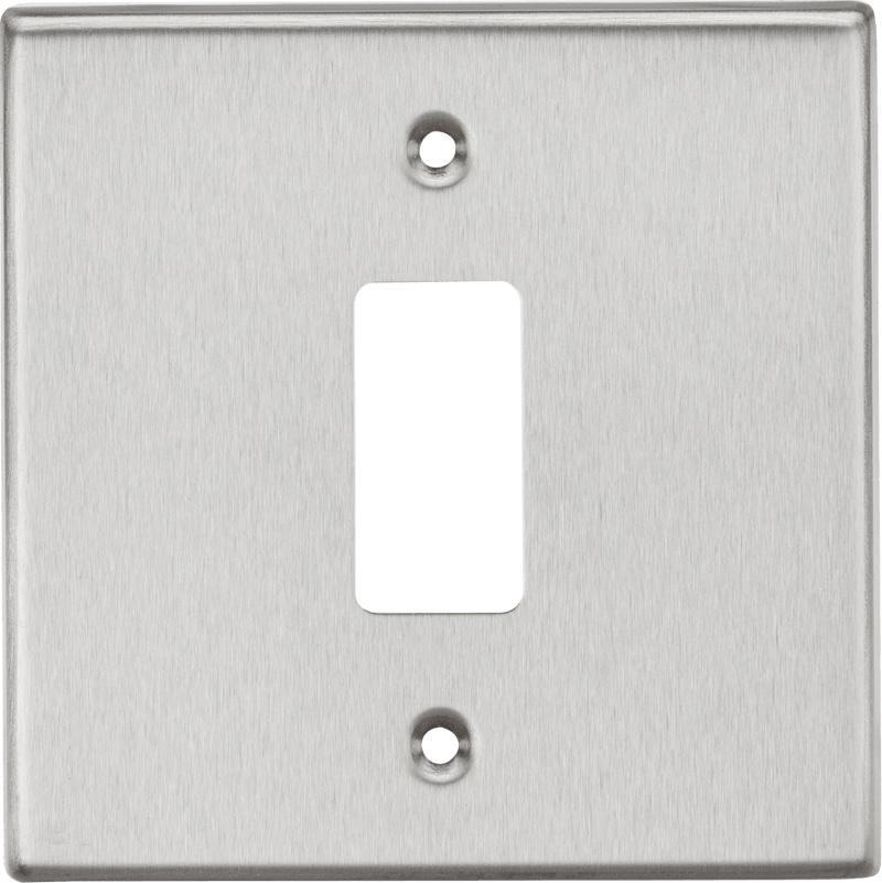 Knightsbridge MLA GDCS1BC 1G Grid Faceplate - Square Edge Brushed Chrome - Knightsbridge MLA - Falcon Electrical UK