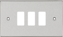 Knightsbridge MLA GDCS3BC 3G Grid Faceplate - Square Edge Brushed Chrome - Knightsbridge MLA - Falcon Electrical UK