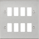 Knightsbridge MLA GDCS8BC 8G Grid Faceplate - Square Edge Brushed Chrome - Knightsbridge MLA - Falcon Electrical UK