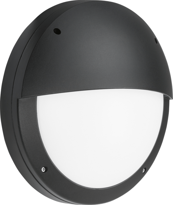 Knightsbridge MLA SHE2BEMP 230V IP65 18W LED Eyelid Bulkhead CCT with Emergency & Daylight Sensor Black - Knightsbridge MLA - Falcon Electrical UK