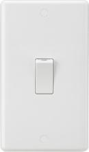 Knightsbridge MLA CU8332W Curved Edge 45A 2G DP Switch (White Rocker) - Knightsbridge MLA - Falcon Electrical UK