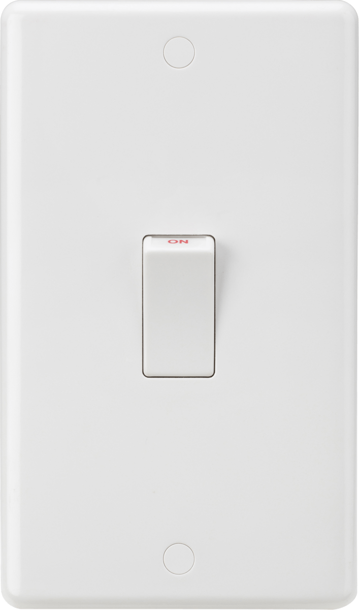 Knightsbridge MLA CU8332W Curved Edge 45A 2G DP Switch (White Rocker) - Knightsbridge MLA - Falcon Electrical UK